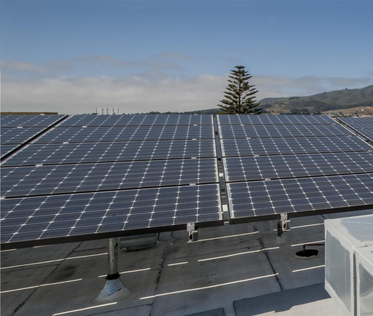 Close up of solar panels