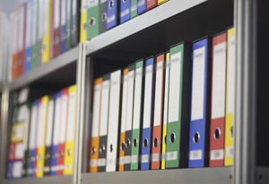 Folders on Bookshelf