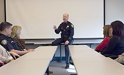 Chief talking to class