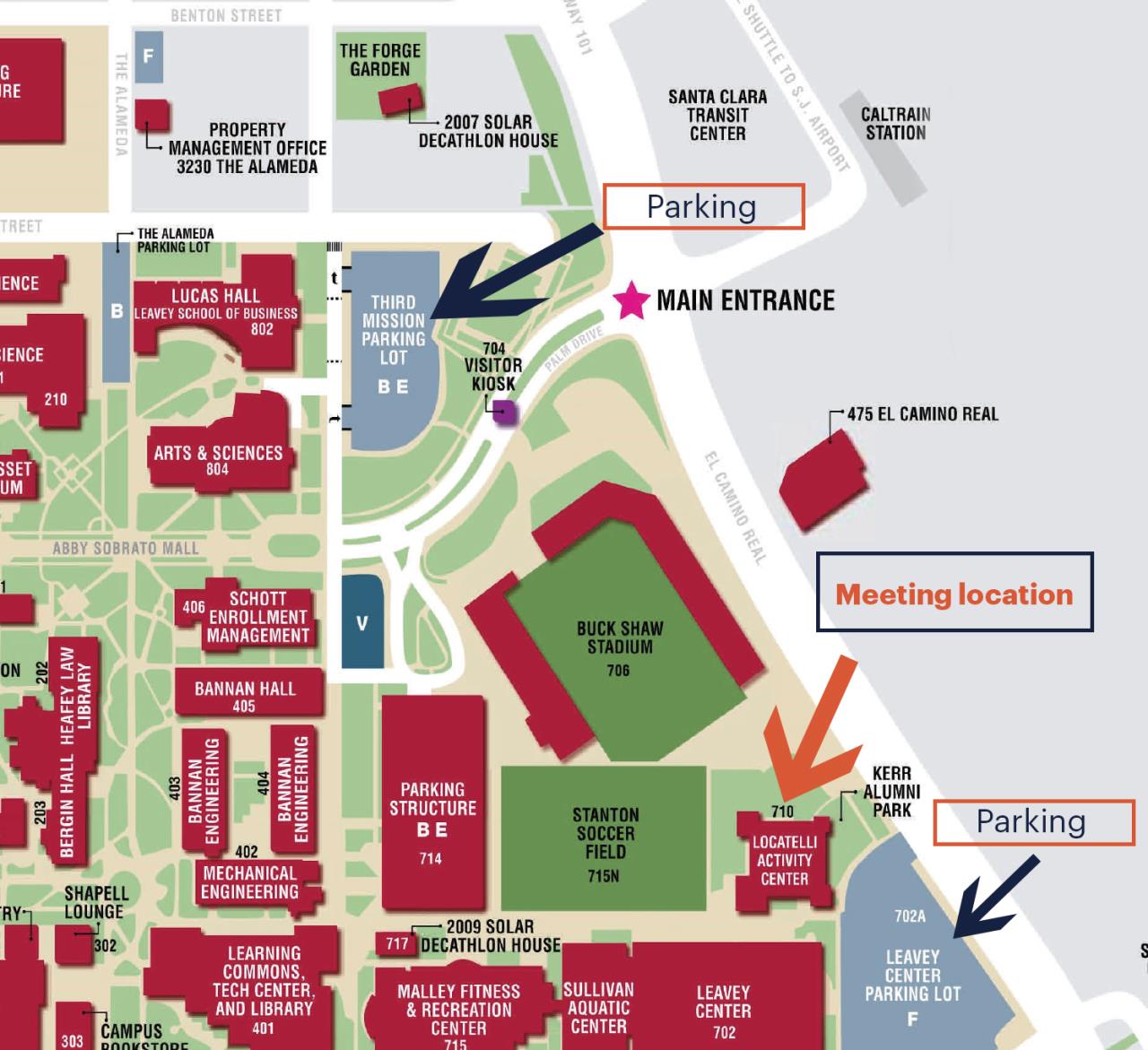 Locatelli Center Parking Map