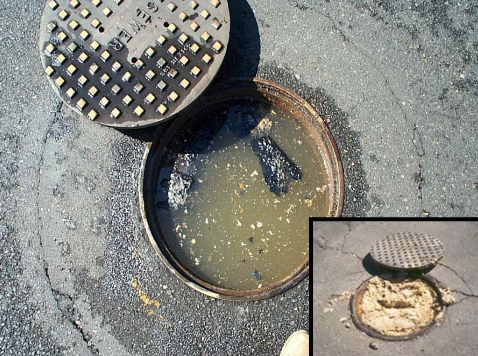 Photo of grease in the sewer