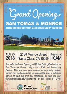 Grand Opening, San Tomas Monroe Park, community garden