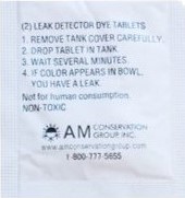 toilet leak detection dye tablets in packet